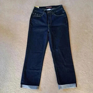 New! Santana Jeans Capri Pants Size 6 Dark  Wash Denim Cropped Stretch